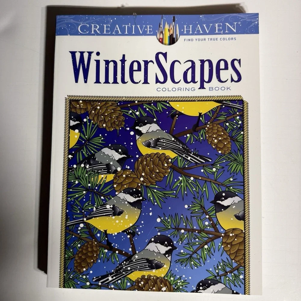 Adult‎ Coloring Books  Winter Themes Set Of 3, Snowflakes, Winter Scapes, Scenes